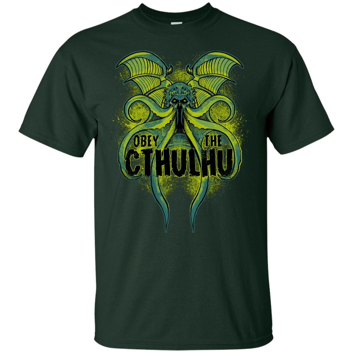 T-Shirts Forest / YXS Obey the Cthulhu Neon Youth T-Shirt