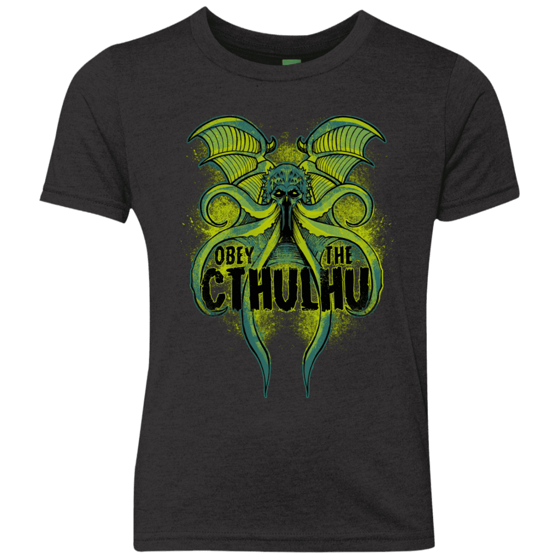 T-Shirts Vintage Black / YXS Obey the Cthulhu Neon Youth Triblend T-Shirt