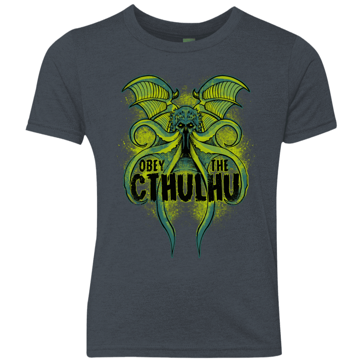 T-Shirts Vintage Navy / YXS Obey the Cthulhu Neon Youth Triblend T-Shirt