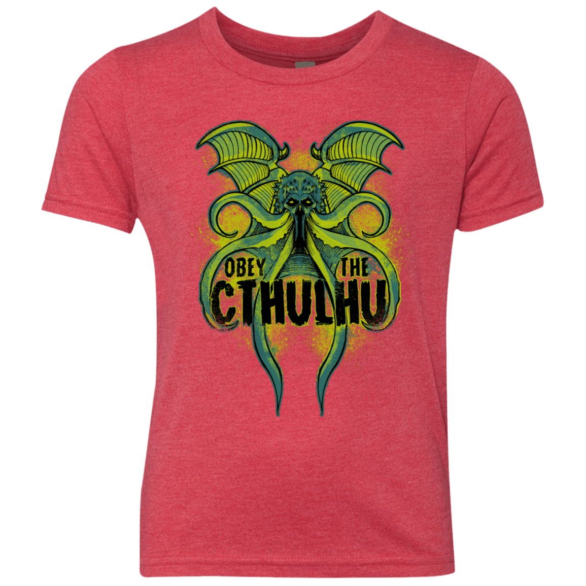 T-Shirts Vintage Red / YXS Obey the Cthulhu Neon Youth Triblend T-Shirt