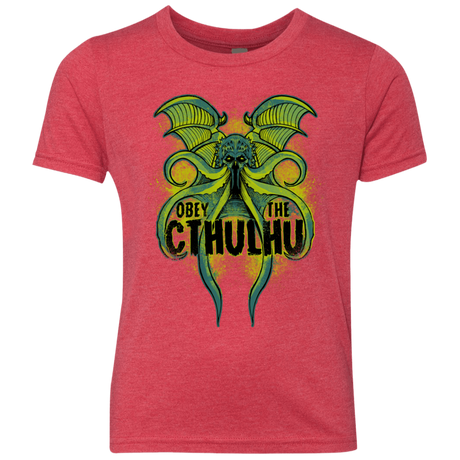 T-Shirts Vintage Red / YXS Obey the Cthulhu Neon Youth Triblend T-Shirt
