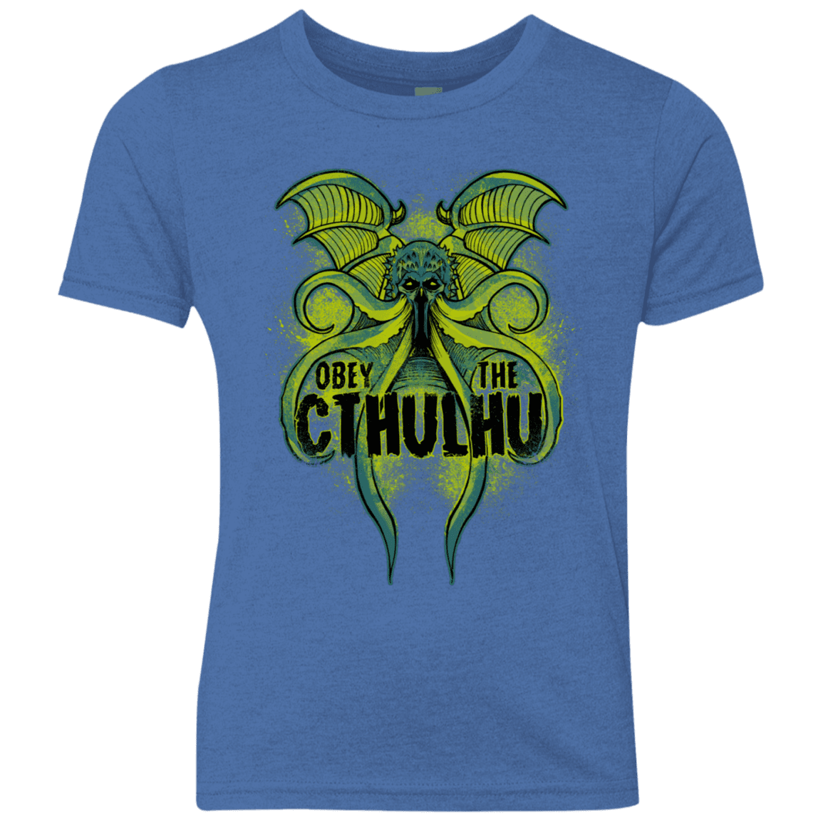 T-Shirts Vintage Royal / YXS Obey the Cthulhu Neon Youth Triblend T-Shirt