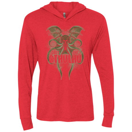 T-Shirts Vintage Red / X-Small Obey the Cthulhu Triblend Long Sleeve Hoodie Tee