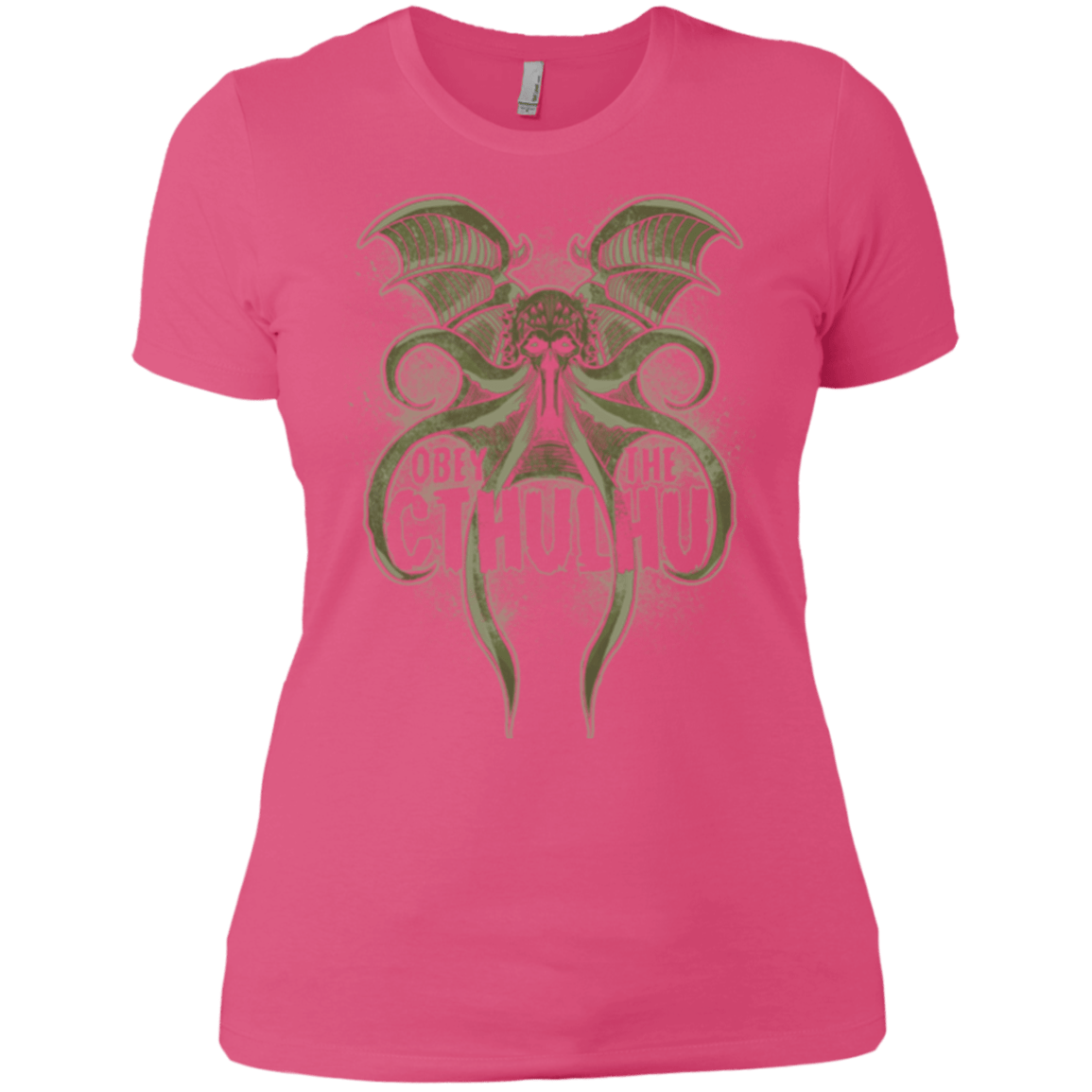 T-Shirts Hot Pink / X-Small Obey the Cthulhu Women's Premium T-Shirt