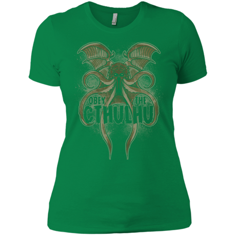 T-Shirts Kelly Green / X-Small Obey the Cthulhu Women's Premium T-Shirt