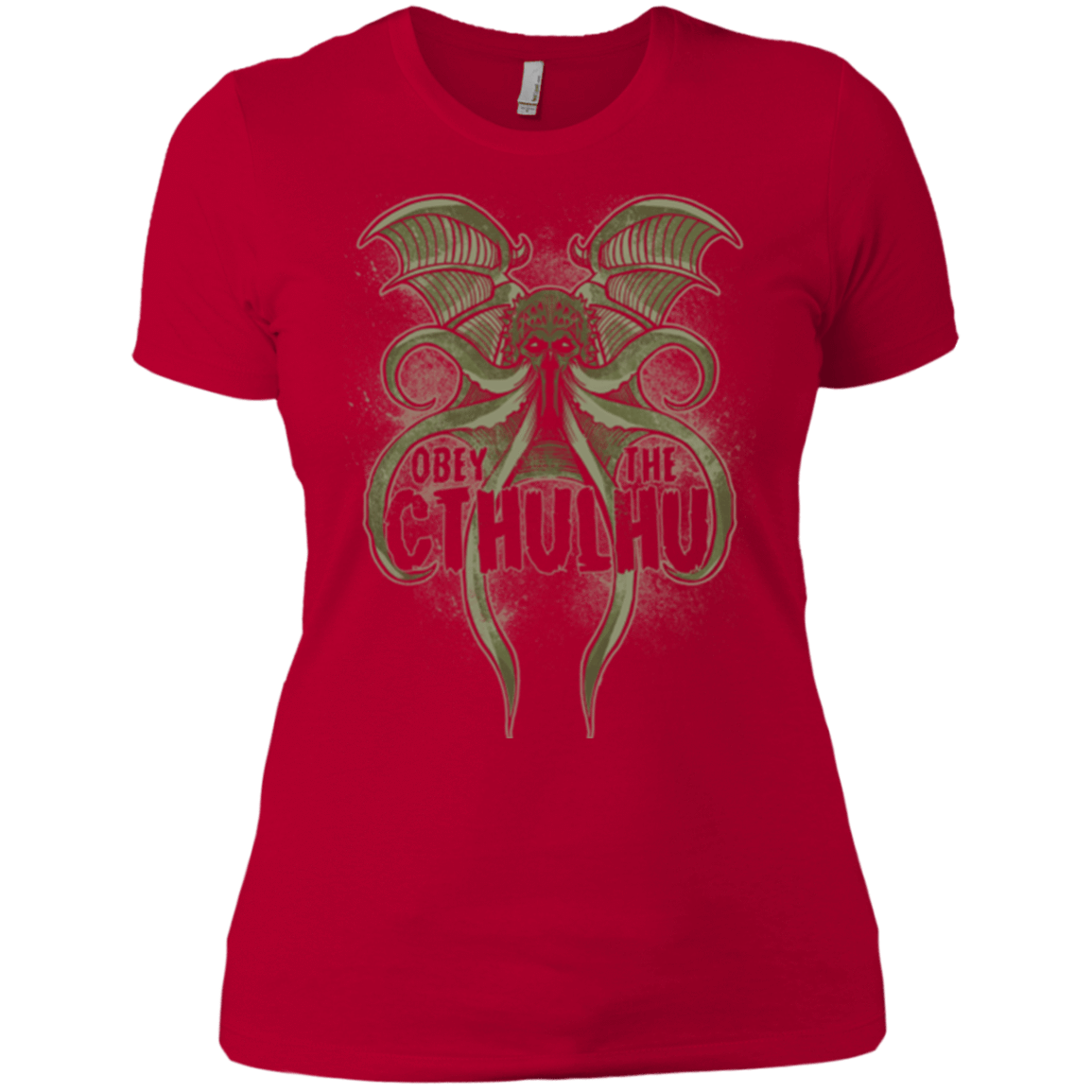 T-Shirts Red / X-Small Obey the Cthulhu Women's Premium T-Shirt