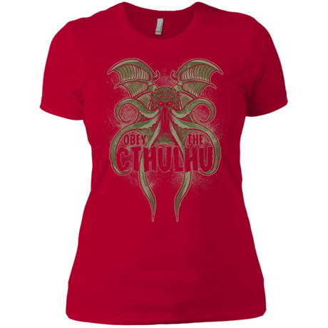 T-Shirts Red / X-Small Obey the Cthulhu Women's Premium T-Shirt