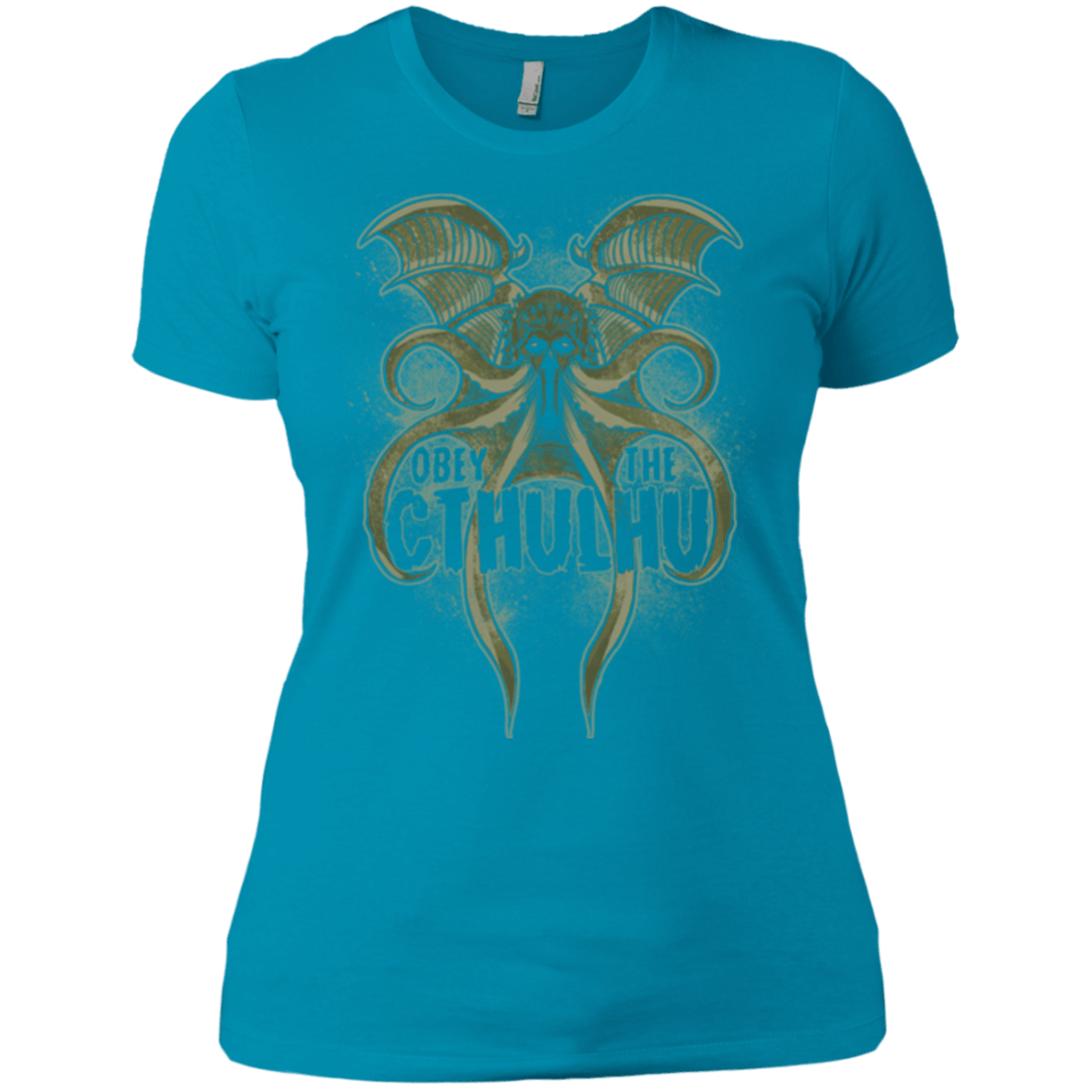 T-Shirts Turquoise / X-Small Obey the Cthulhu Women's Premium T-Shirt