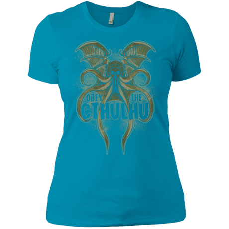 T-Shirts Turquoise / X-Small Obey the Cthulhu Women's Premium T-Shirt