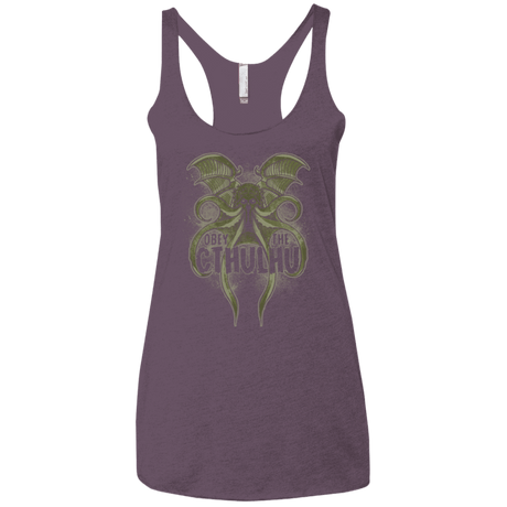 T-Shirts Vintage Purple / X-Small Obey the Cthulhu Women's Triblend Racerback Tank