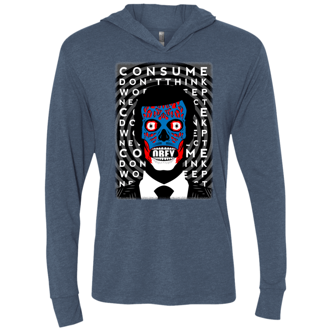 T-Shirts Indigo / X-Small OBEY Triblend Long Sleeve Hoodie Tee