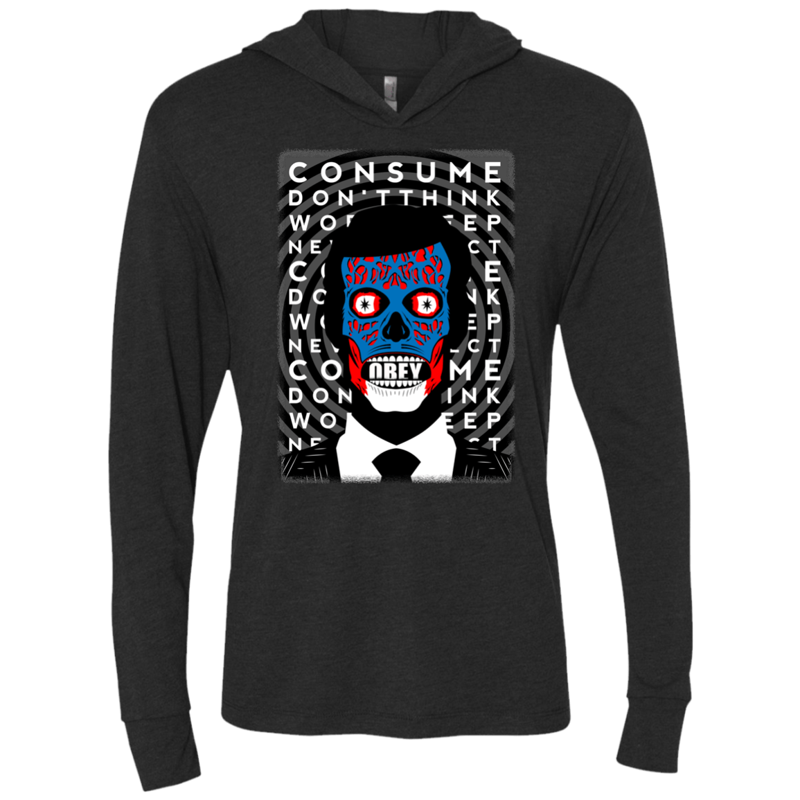 T-Shirts Vintage Black / X-Small OBEY Triblend Long Sleeve Hoodie Tee