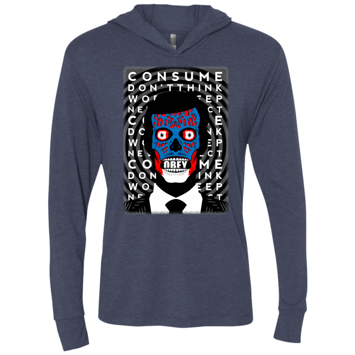 T-Shirts Vintage Navy / X-Small OBEY Triblend Long Sleeve Hoodie Tee