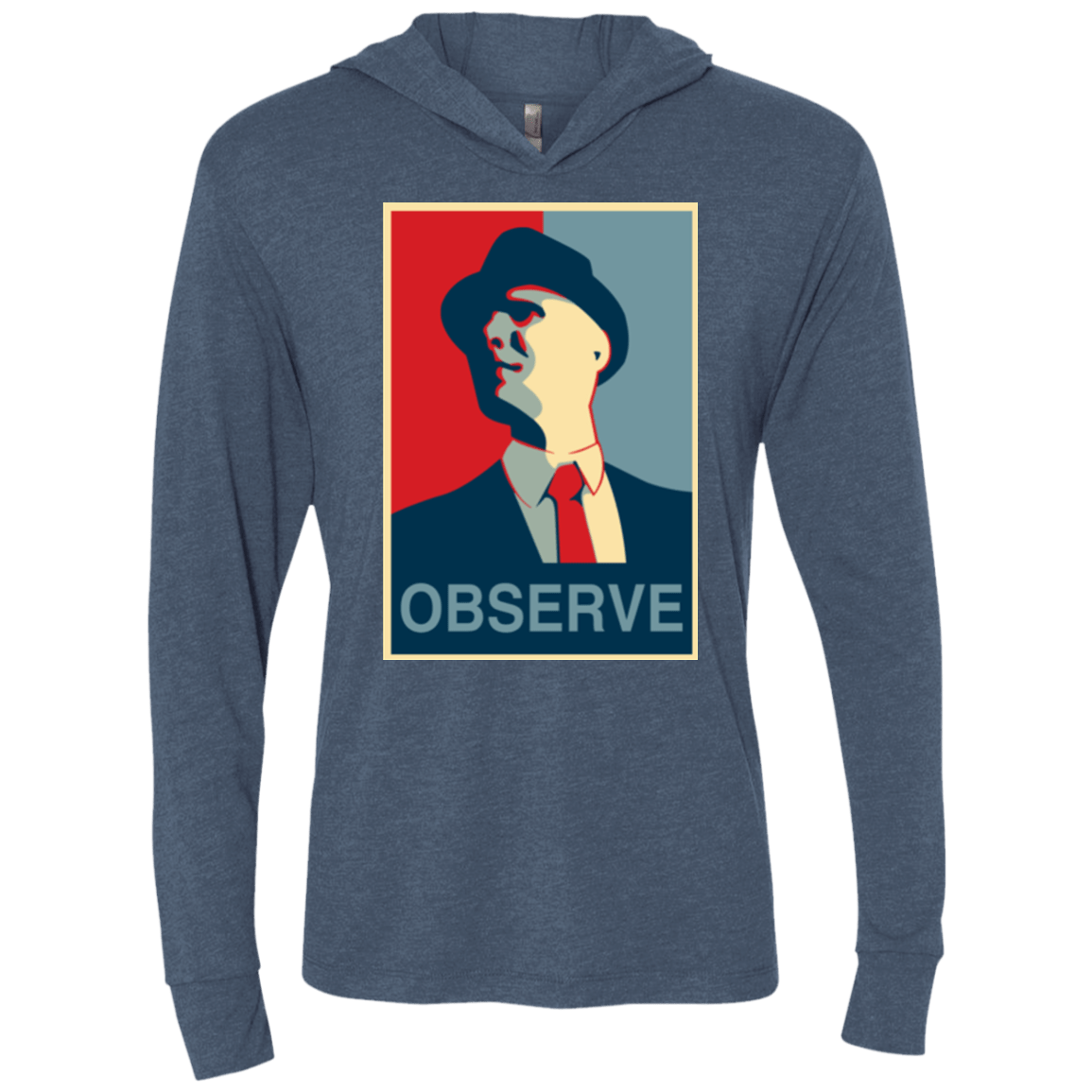 T-Shirts Indigo / X-Small Observe Triblend Long Sleeve Hoodie Tee