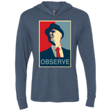 T-Shirts Indigo / X-Small Observe Triblend Long Sleeve Hoodie Tee