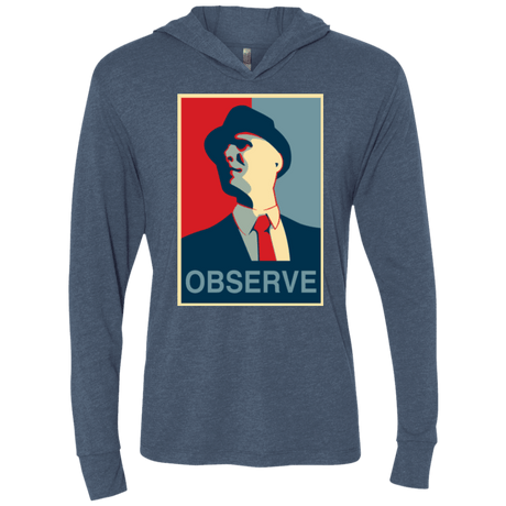 T-Shirts Indigo / X-Small Observe Triblend Long Sleeve Hoodie Tee