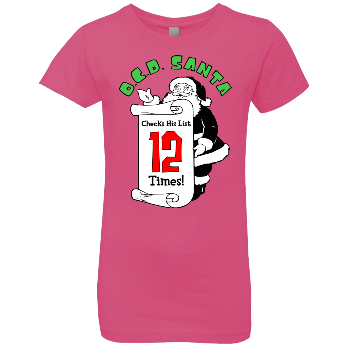 T-Shirts Hot Pink / YXS OCD Santa Girls Premium T-Shirt