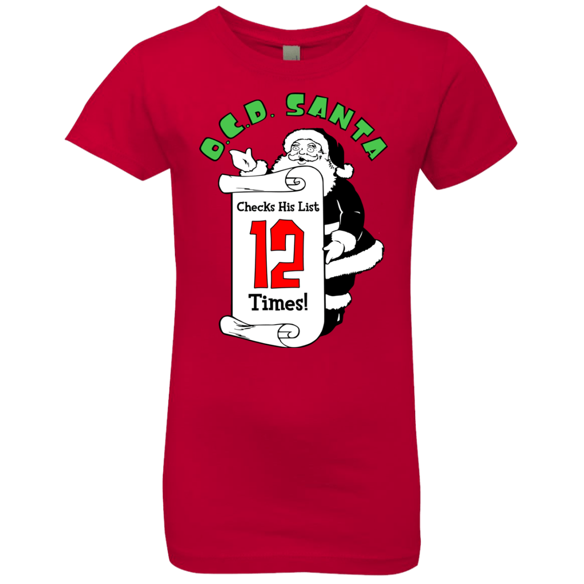 T-Shirts Red / YXS OCD Santa Girls Premium T-Shirt
