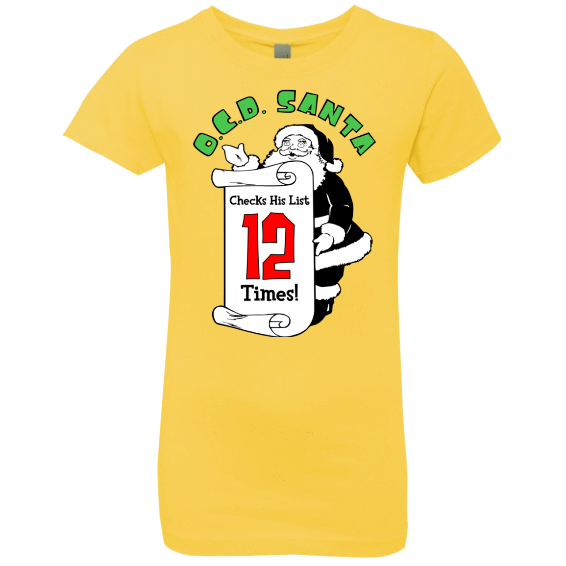 T-Shirts Vibrant Yellow / YXS OCD Santa Girls Premium T-Shirt