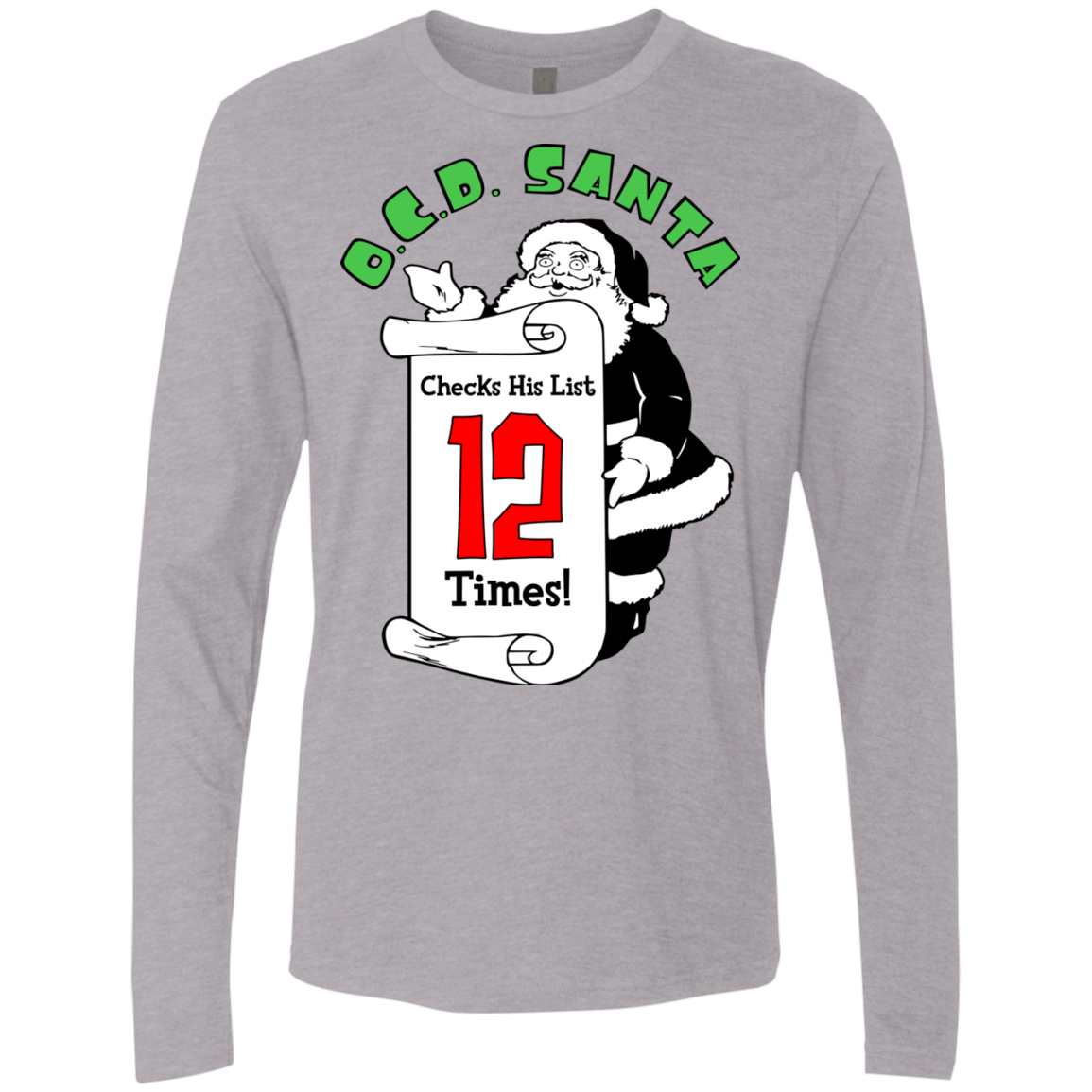 T-Shirts Heather Grey / Small OCD Santa Men's Premium Long Sleeve