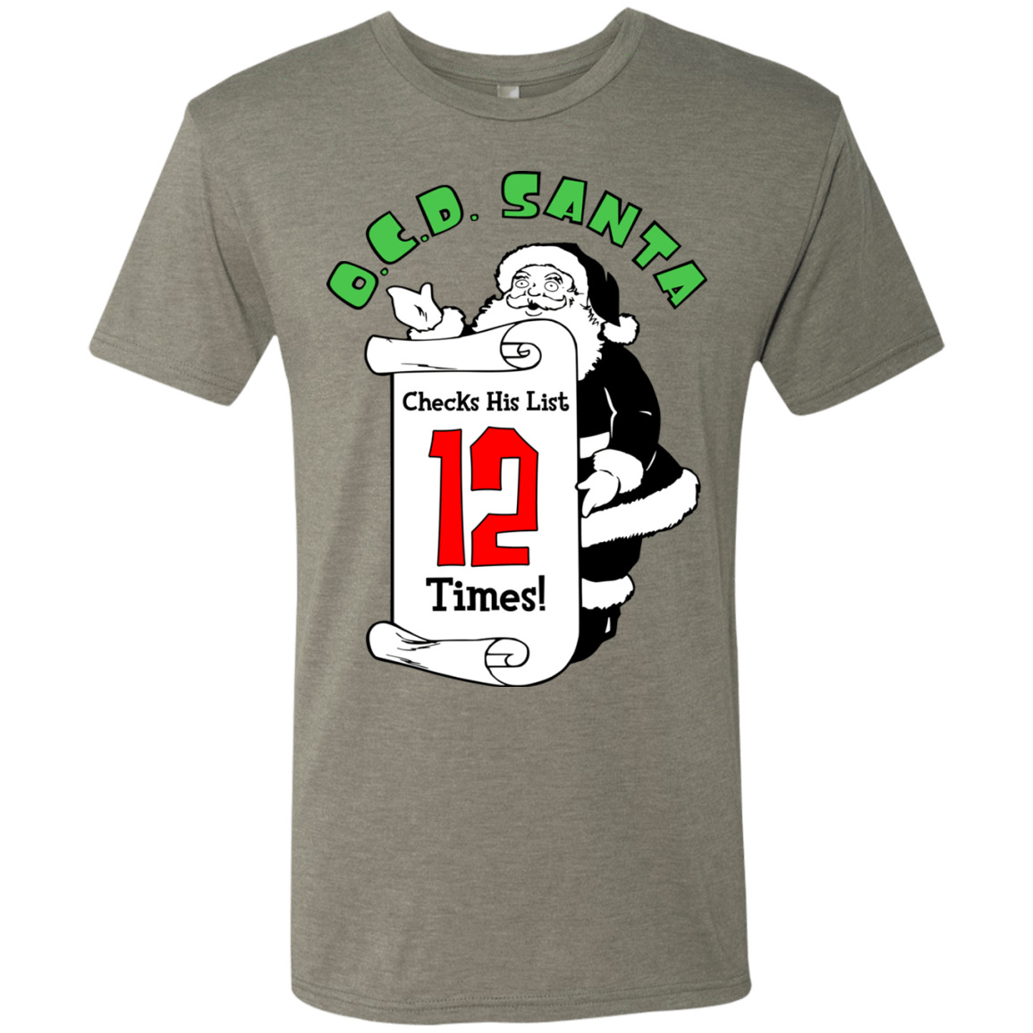 T-Shirts Venetian Grey / Small OCD Santa Men's Triblend T-Shirt