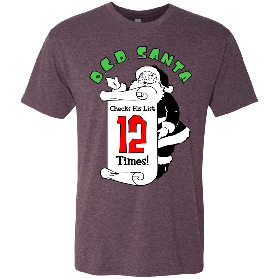 T-Shirts Vintage Purple / Small OCD Santa Men's Triblend T-Shirt