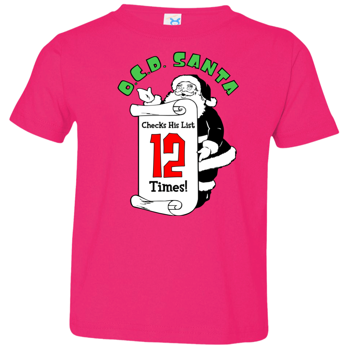 T-Shirts Hot Pink / 2T OCD Santa Toddler Premium T-Shirt