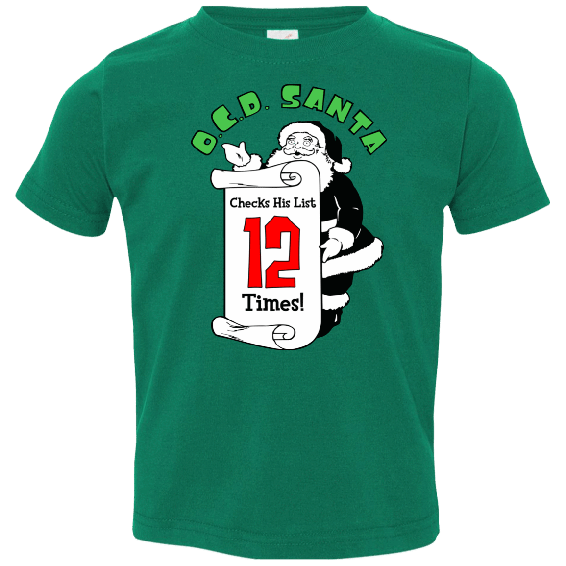 T-Shirts Kelly / 2T OCD Santa Toddler Premium T-Shirt