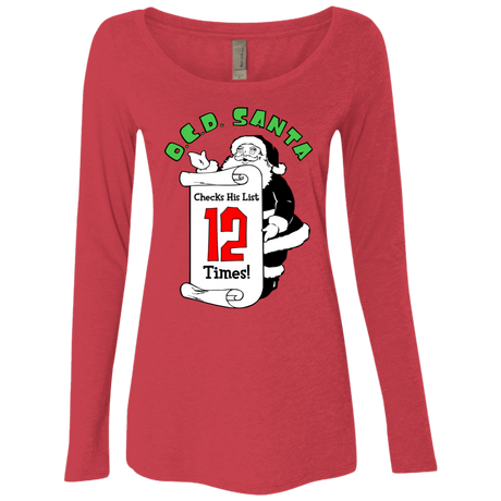 T-Shirts Vintage Red / Small OCD Santa Women's Triblend Long Sleeve Shirt