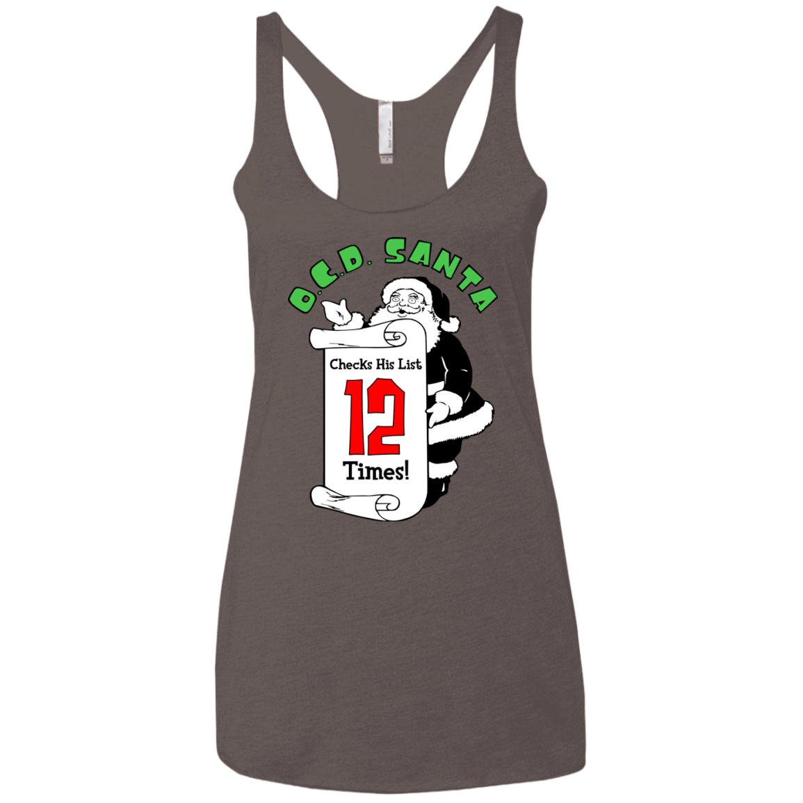 T-Shirts Macchiato / X-Small OCD Santa Women's Triblend Racerback Tank