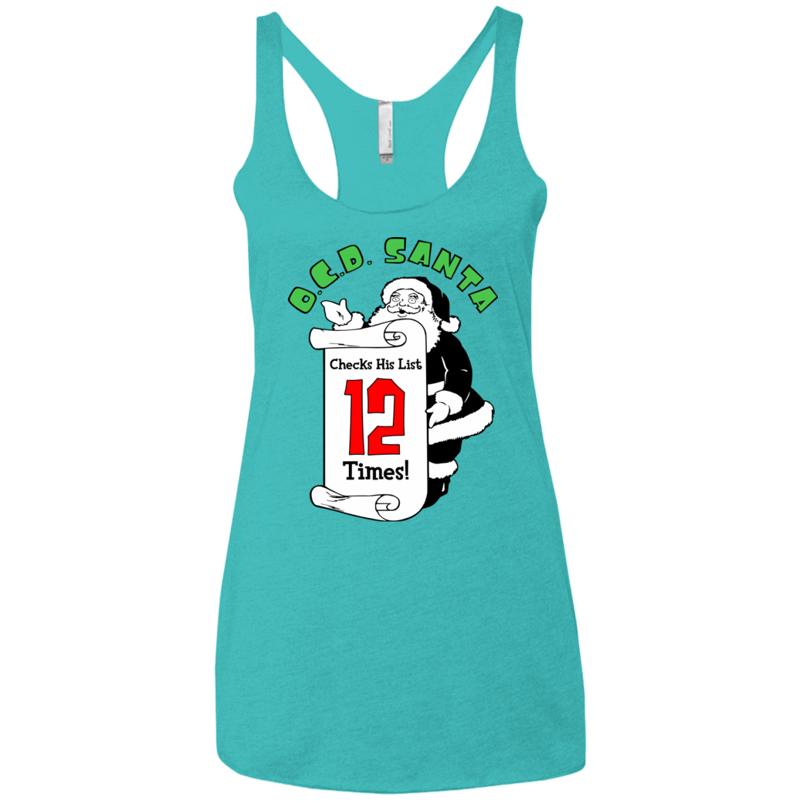 T-Shirts Tahiti Blue / X-Small OCD Santa Women's Triblend Racerback Tank