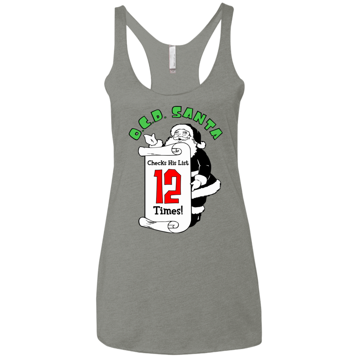 T-Shirts Venetian Grey / X-Small OCD Santa Women's Triblend Racerback Tank