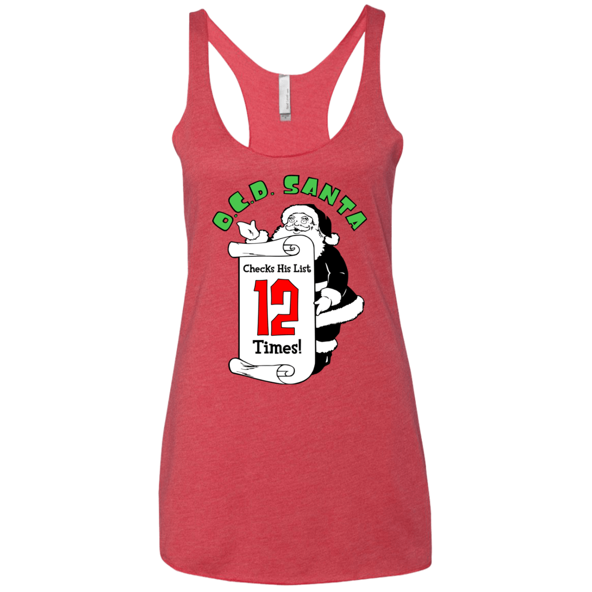 T-Shirts Vintage Red / X-Small OCD Santa Women's Triblend Racerback Tank