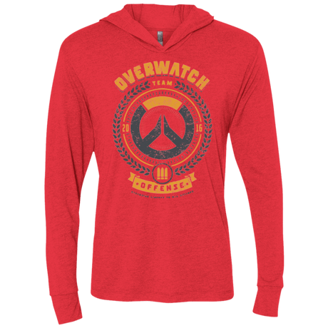 T-Shirts Vintage Red / X-Small Offense Team Triblend Long Sleeve Hoodie Tee