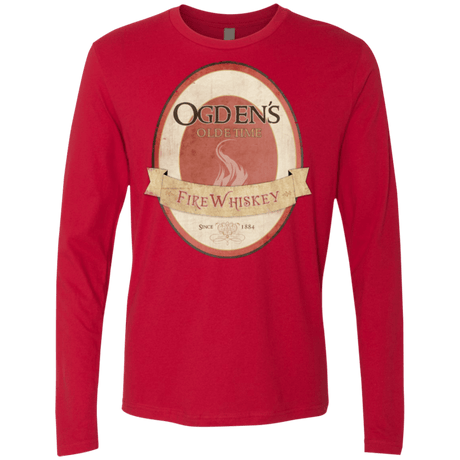 T-Shirts Red / Small Ogdens Fire Whiskey Men's Premium Long Sleeve