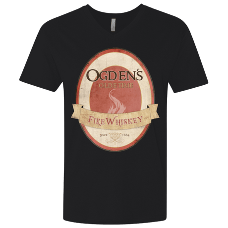 T-Shirts Black / X-Small Ogdens Fire Whiskey Men's Premium V-Neck