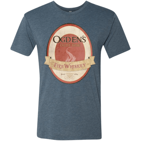 T-Shirts Indigo / Small Ogdens Fire Whiskey Men's Triblend T-Shirt