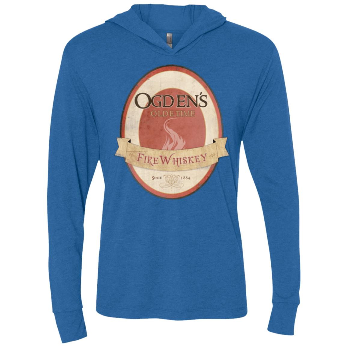 Ogdens Fire Whiskey Triblend Long Sleeve Hoodie Tee