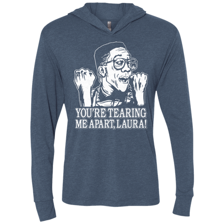 T-Shirts Indigo / X-Small OH LAURA Triblend Long Sleeve Hoodie Tee