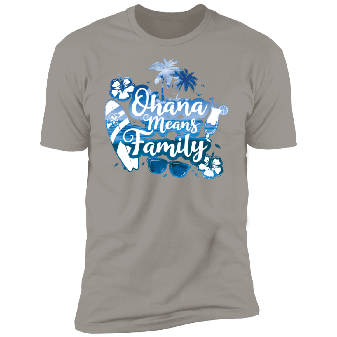 T-Shirts Light Grey / S Ohana Means Family Men's Premium T-Shirt