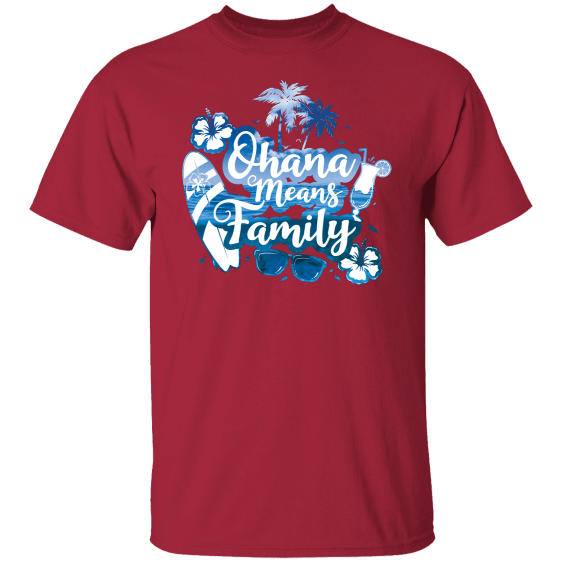 T-Shirts Cardinal / S Ohana Means Family T-Shirt