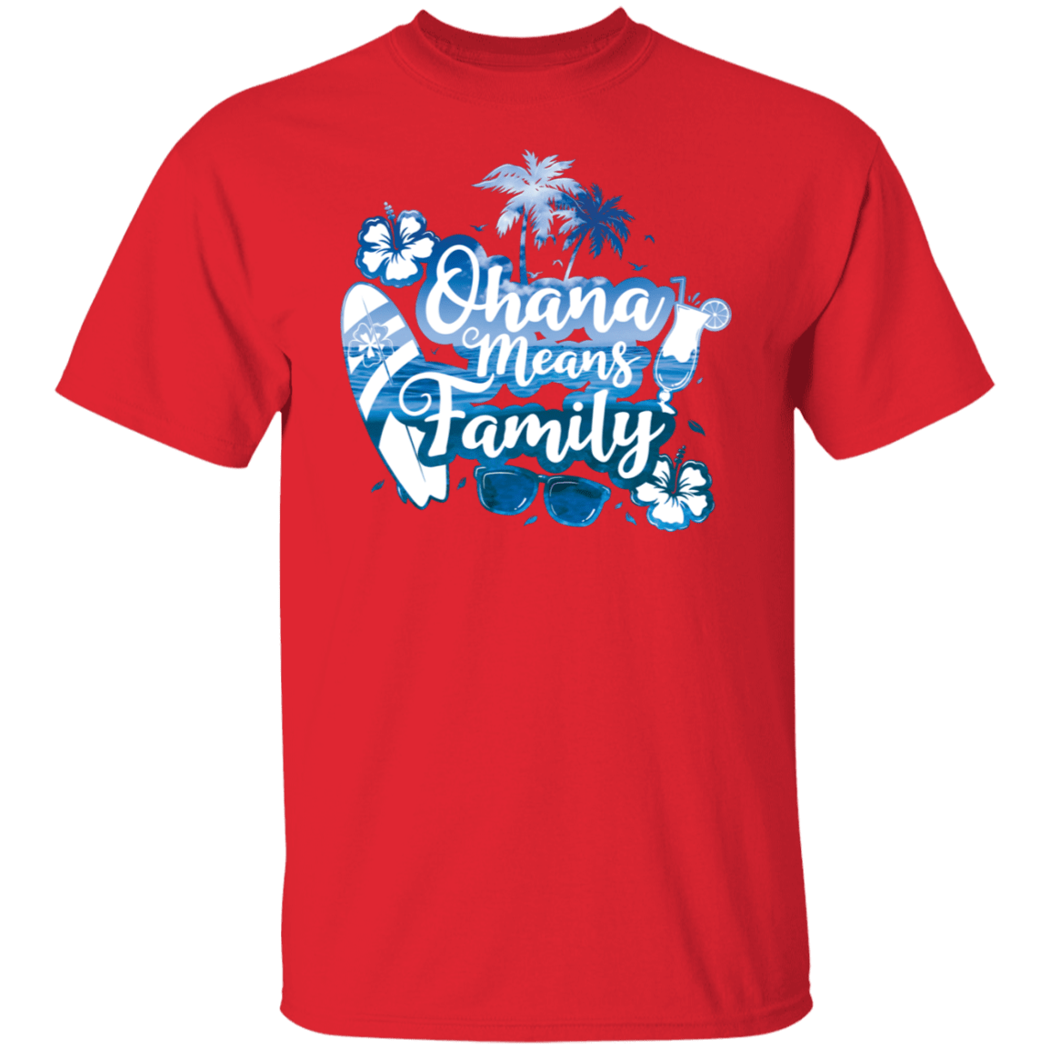 T-Shirts Red / S Ohana Means Family T-Shirt