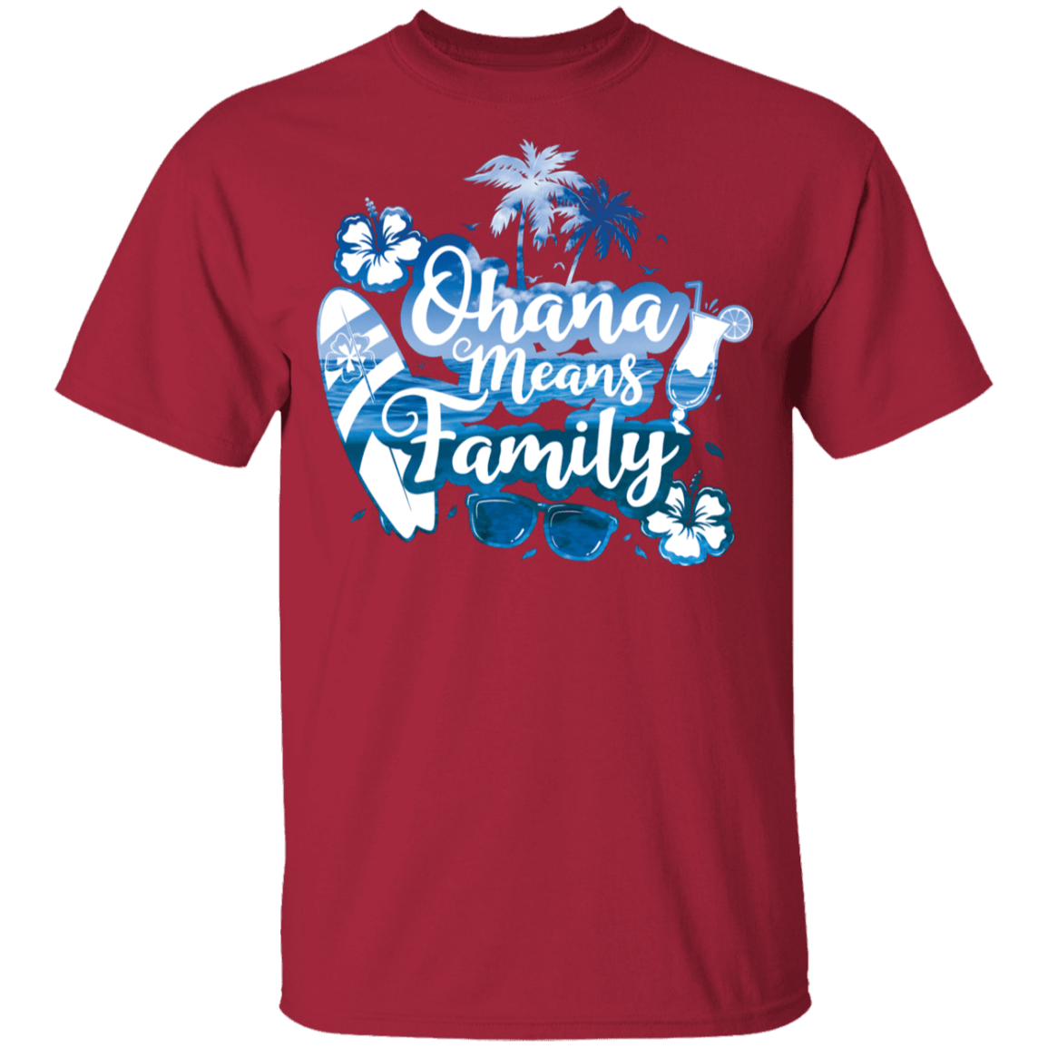 T-Shirts Cardinal / YXS Ohana Means Family Youth T-Shirt