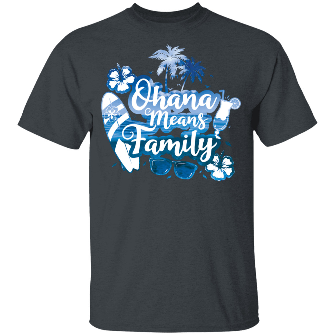 T-Shirts Dark Heather / YXS Ohana Means Family Youth T-Shirt