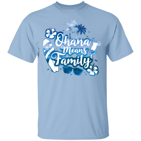 T-Shirts Light Blue / YXS Ohana Means Family Youth T-Shirt