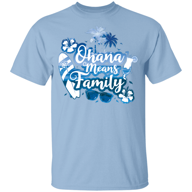 T-Shirts Light Blue / YXS Ohana Means Family Youth T-Shirt