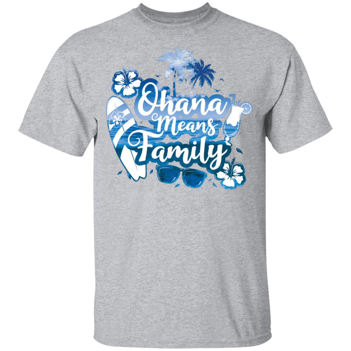 T-Shirts Sport Grey / YXS Ohana Means Family Youth T-Shirt