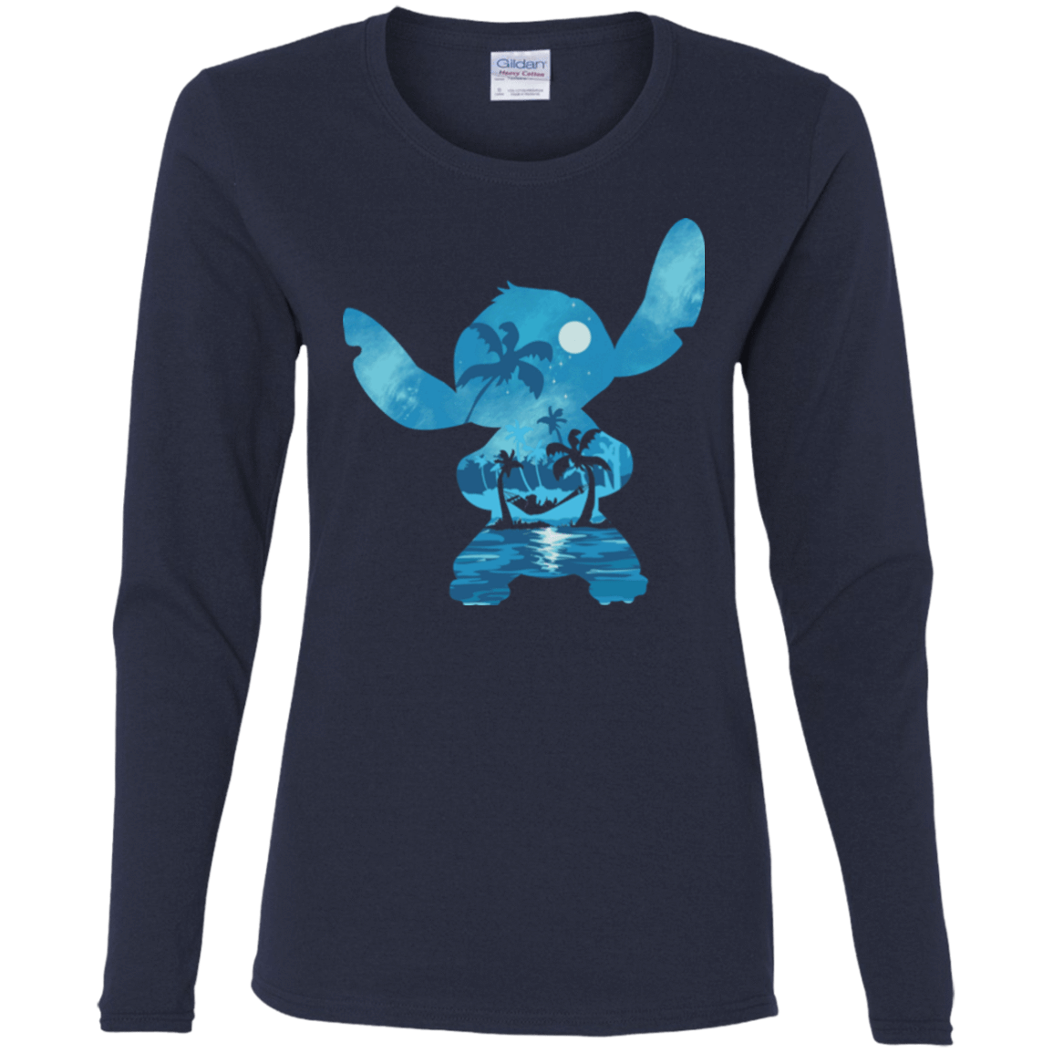 T-Shirts Navy / S Ohana Portrait Women's Long Sleeve T-Shirt