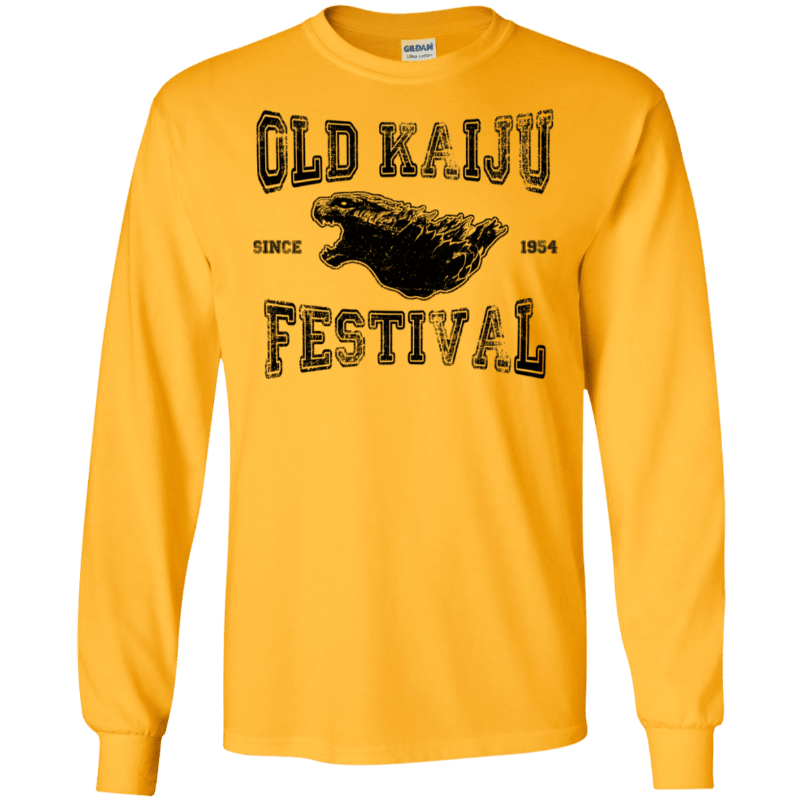 T-Shirts Gold / S Old Kaiju Festival Men's Long Sleeve T-Shirt