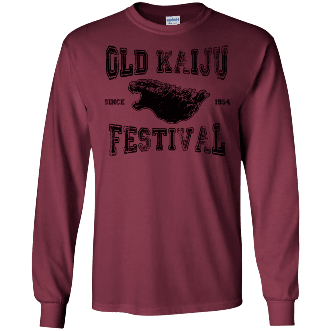 T-Shirts Maroon / S Old Kaiju Festival Men's Long Sleeve T-Shirt